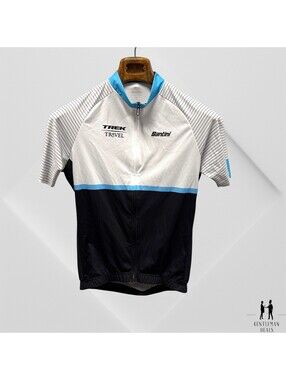 Trek Travel Santini Cycling Jersey Women’s L Large White Blue Black Made  Italy